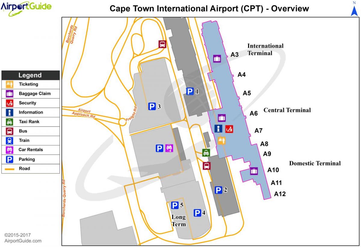Cape Town international airport kort