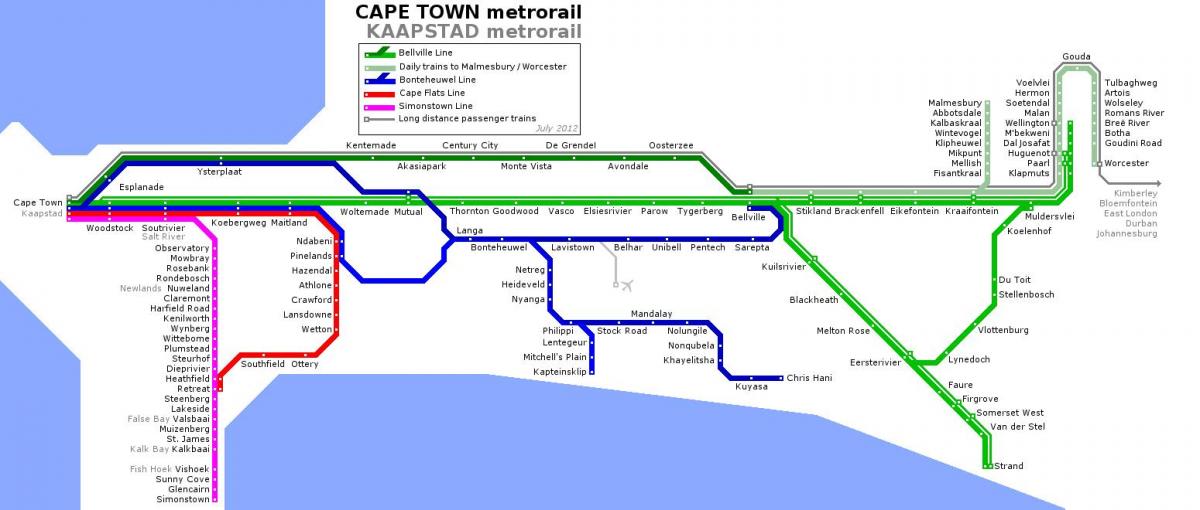 Cape Town metro kort