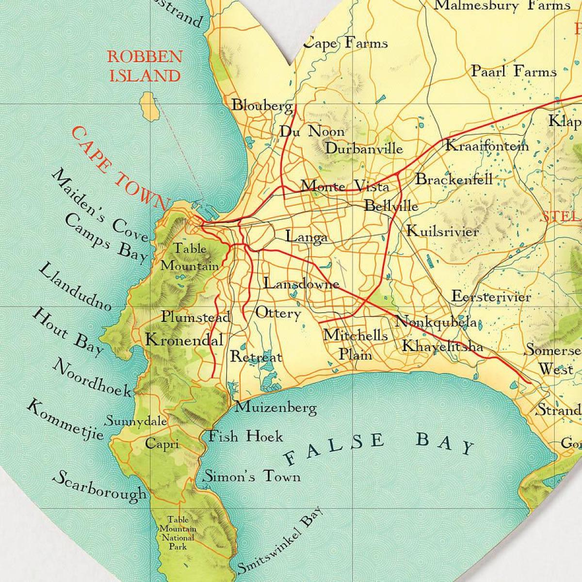 Cape Town placering på kort