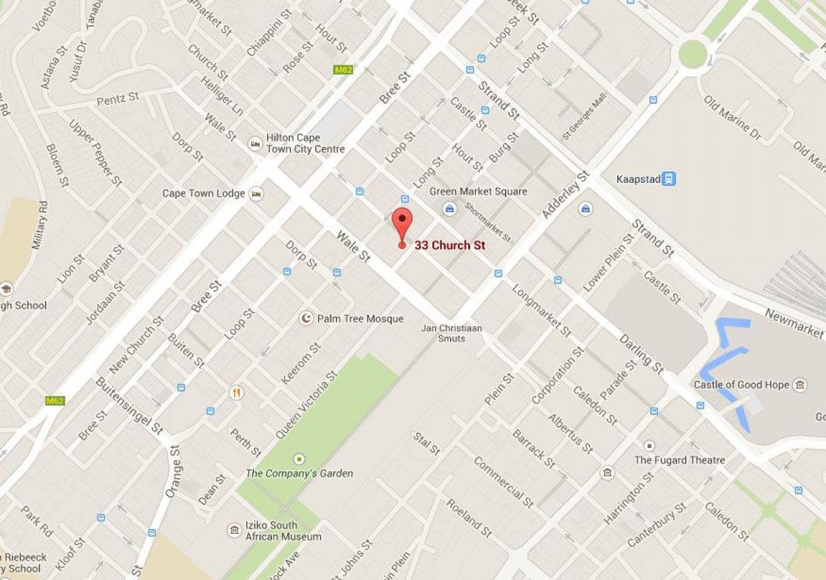 kort over church street, Cape Town 