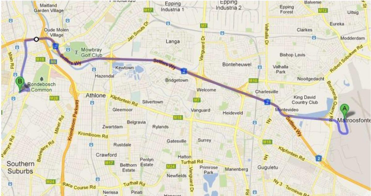 kort over crawford Cape Town