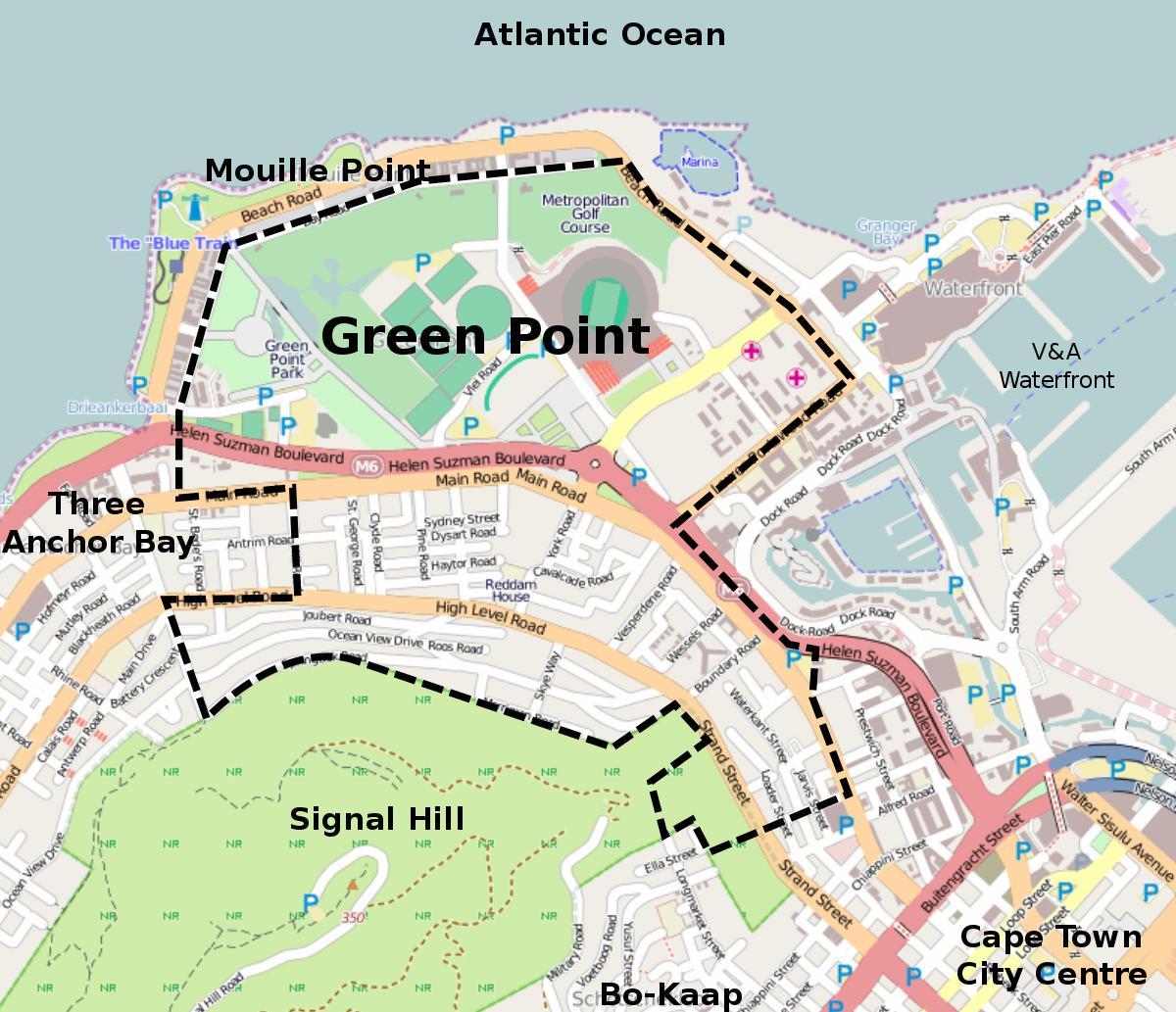 green point i Cape towns kort