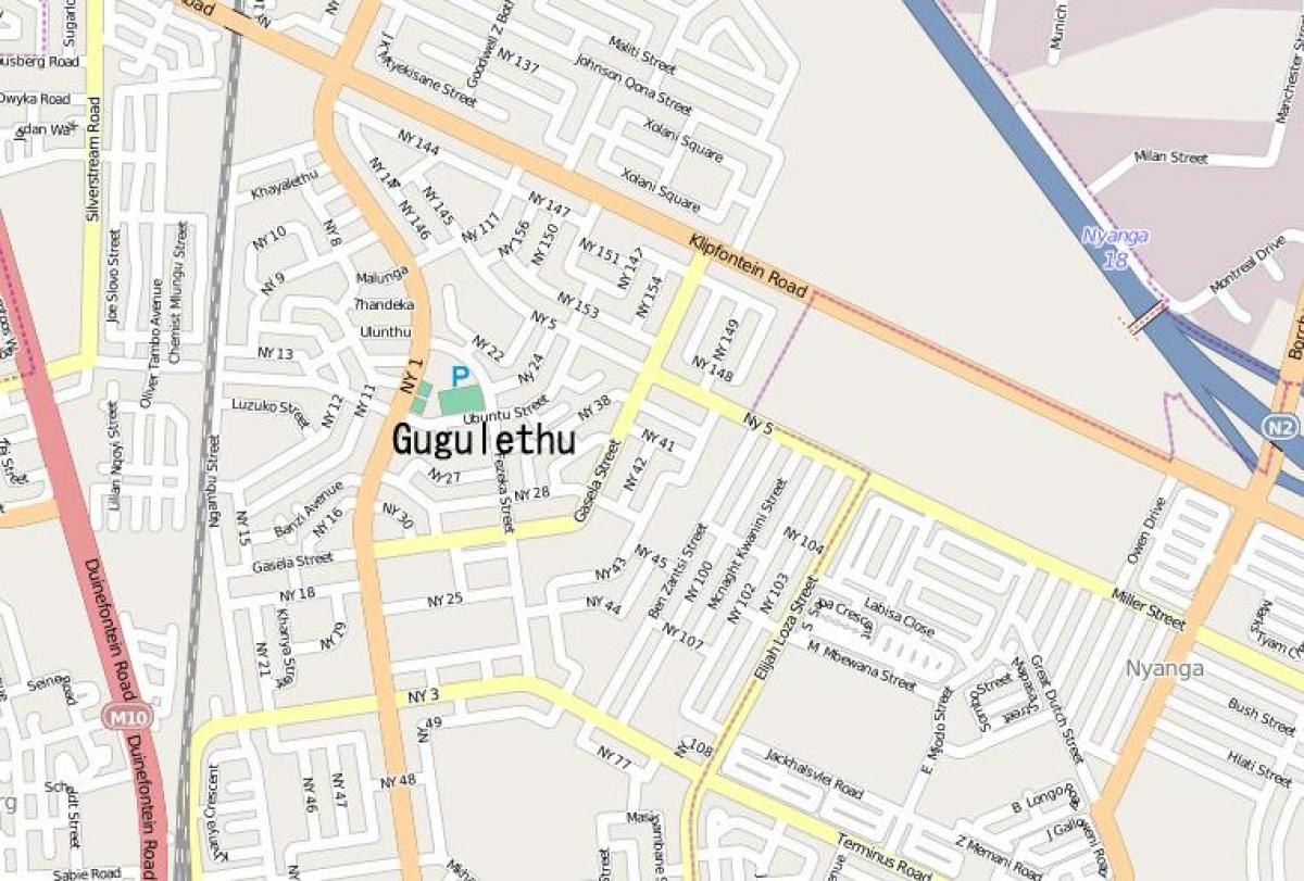 kort over gugulethu Cape Town