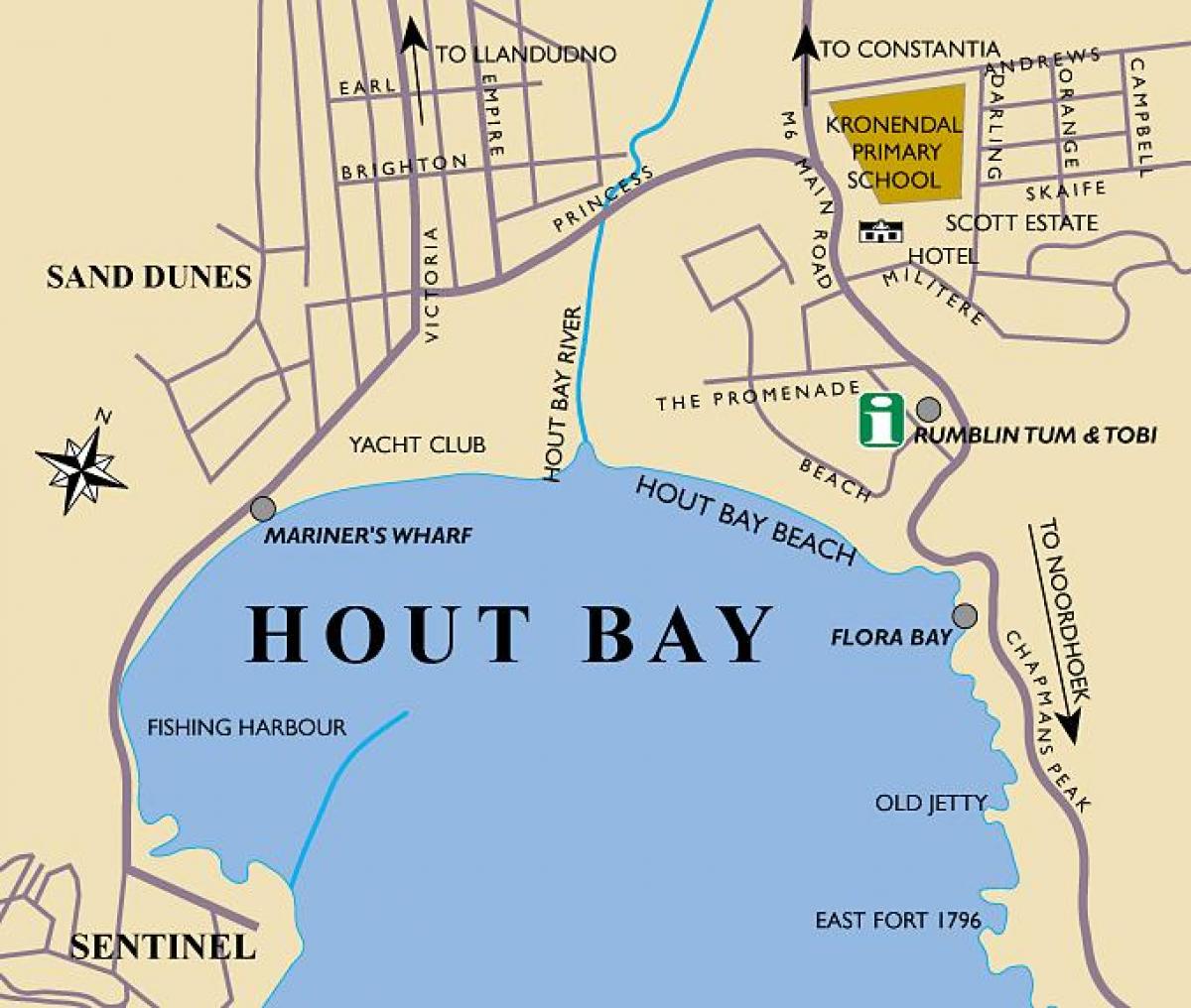 kort over hout bay kort Cape Town