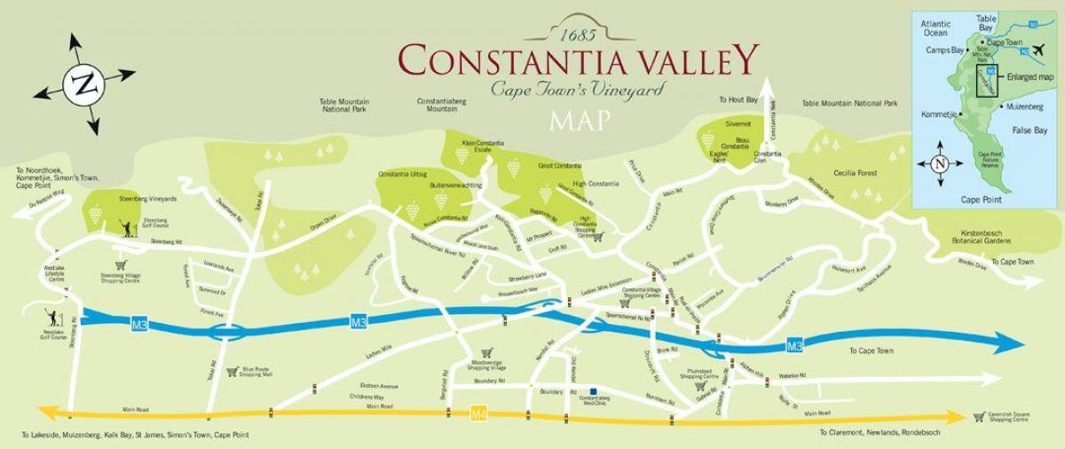kort over constantia Cape Town