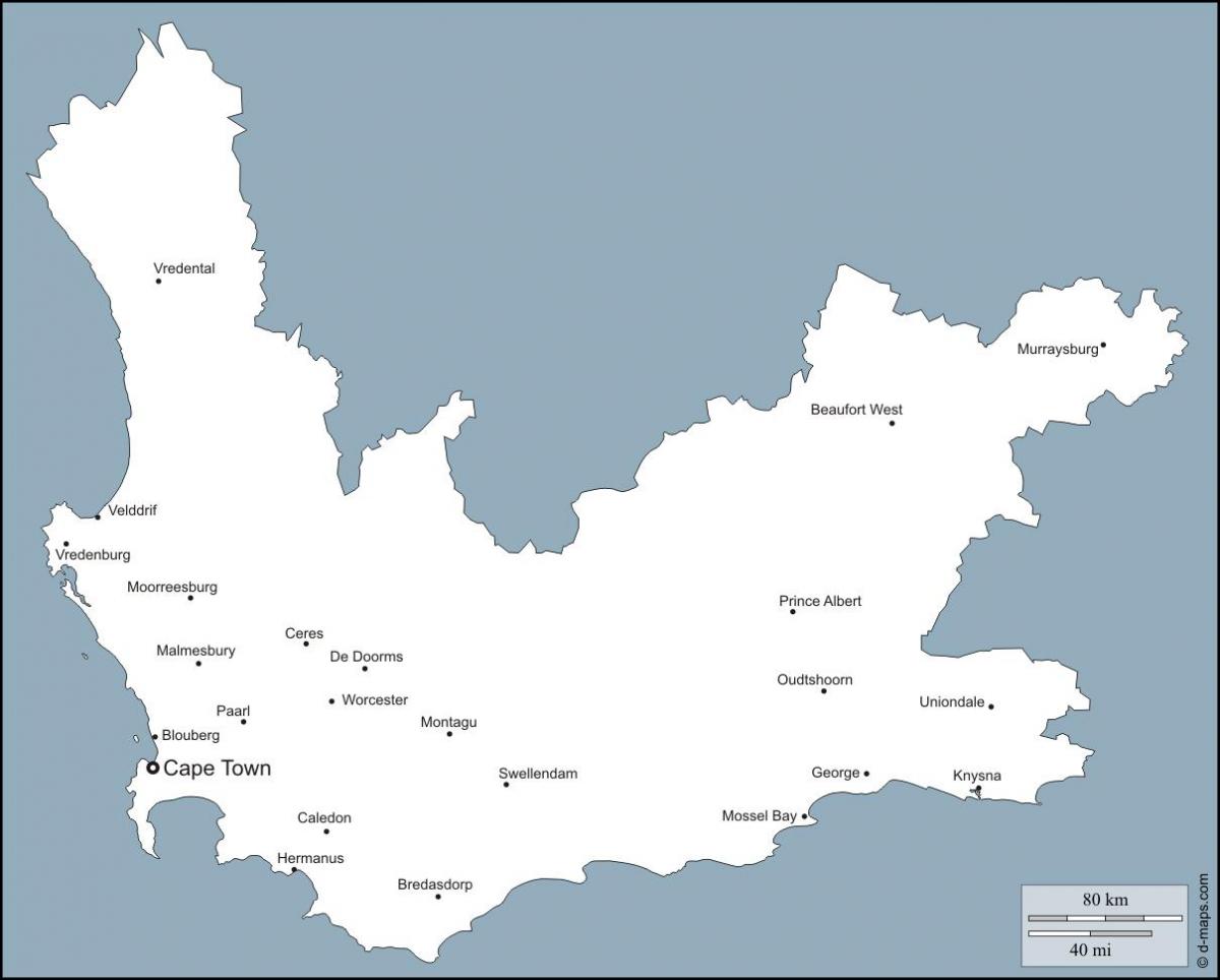 kort western Cape Towns