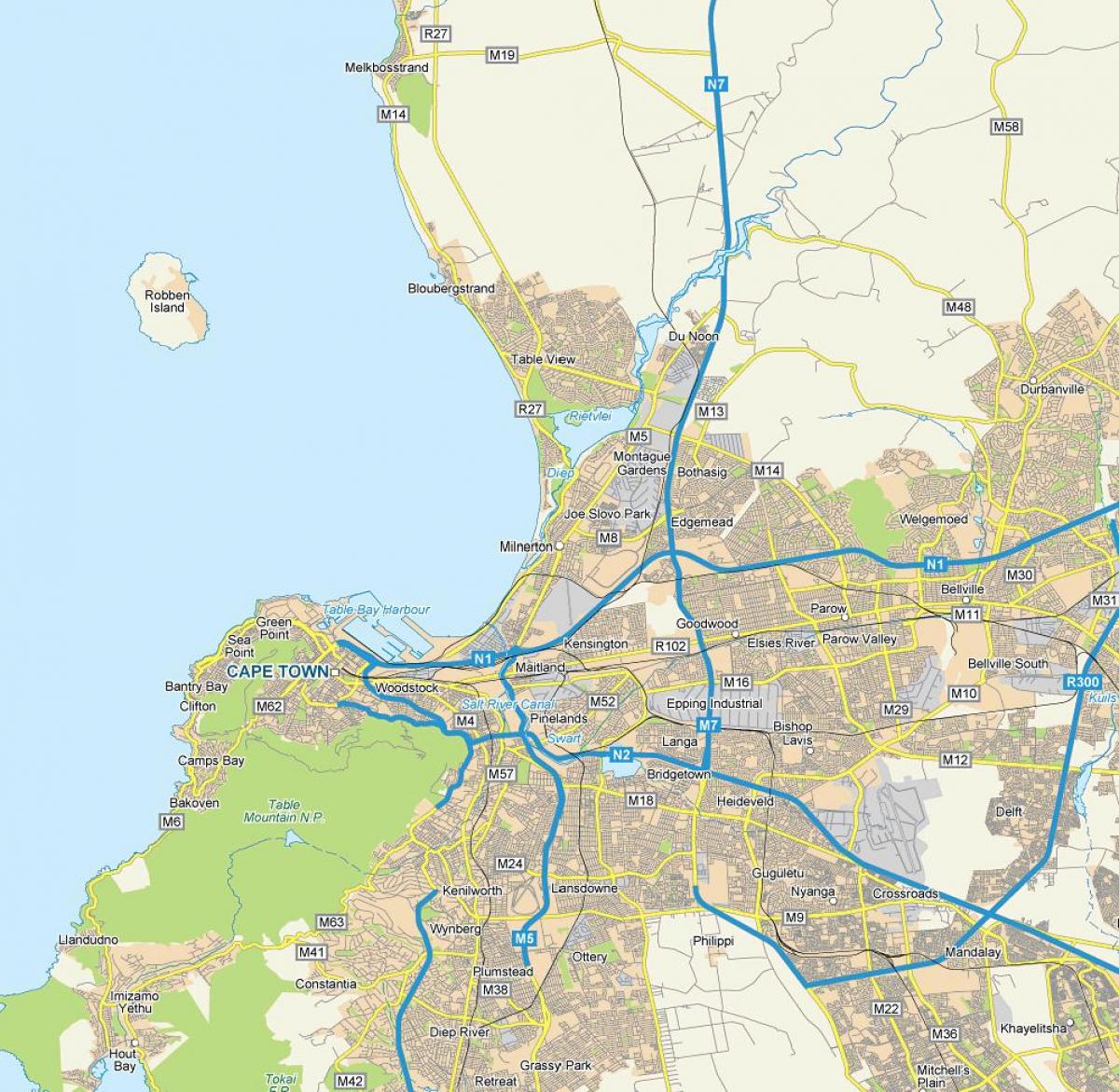 kort over milnerton og omgiver