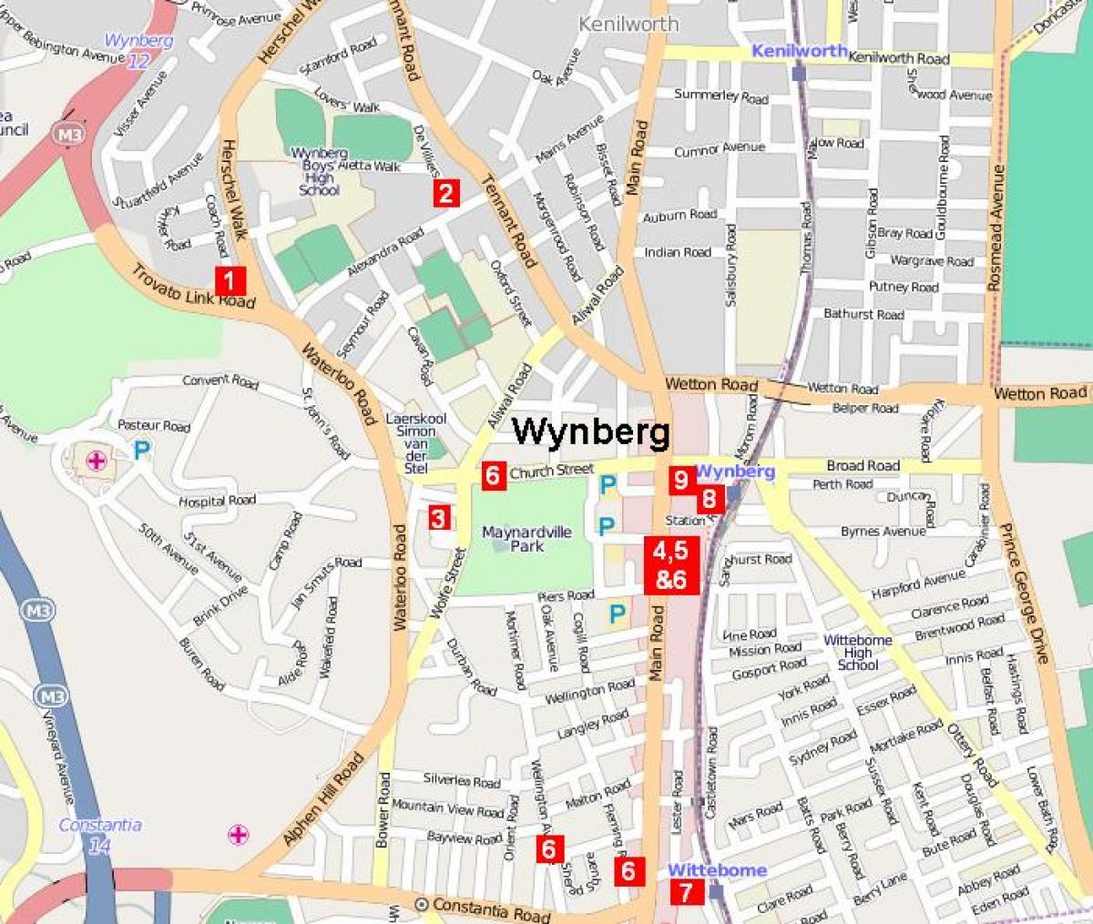  kort over wynberg Cape Town