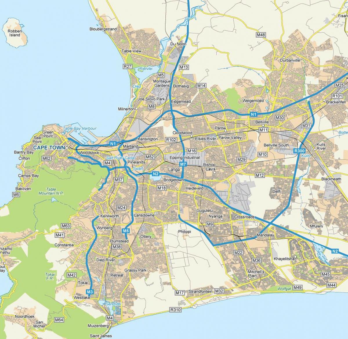 kort over langa Cape Town