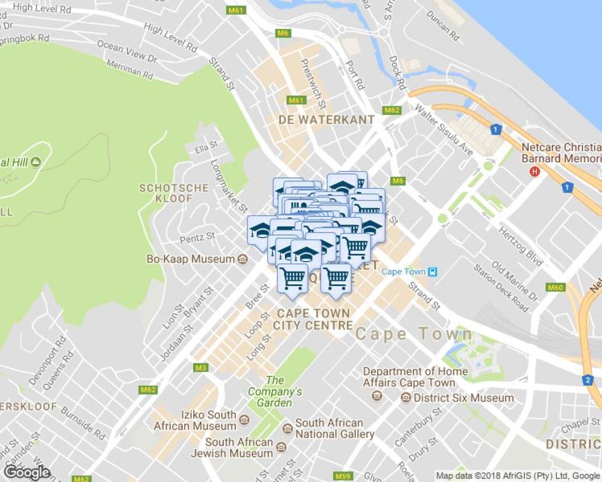 kort over shortmarket street, Cape Town