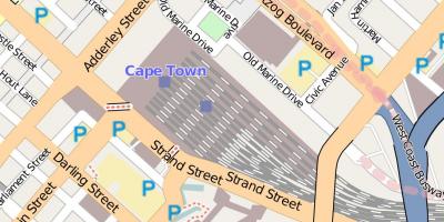 Kort over barrack street, Cape Town