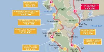 Kort af cape argus rute