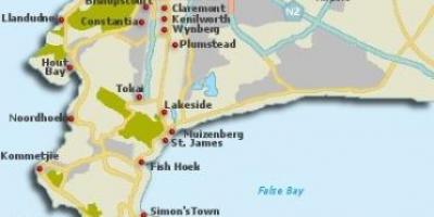 Cape Town kvarterer kort