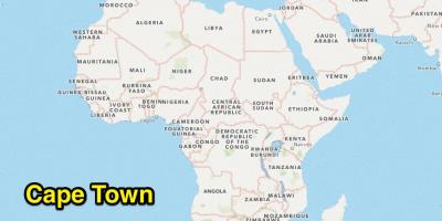 Cape Town placering på verdenskortet