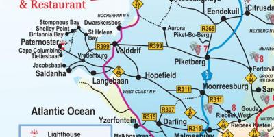 Kort over Cape Town road
