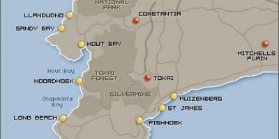Kort over Cape Town strande