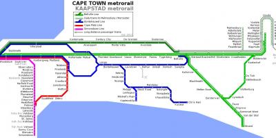 Cape Town jernbane kort