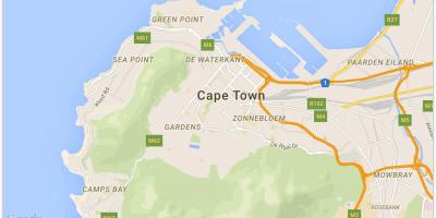 Kort over de waterkant Cape Town