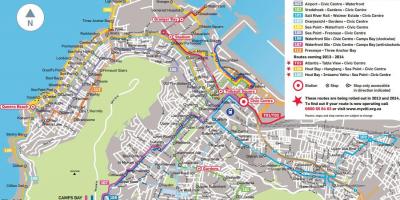Kort over golden arrow bus rute