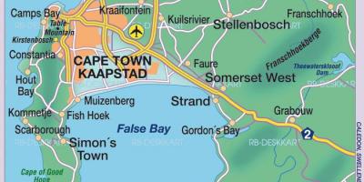 Kort over Cape Town
