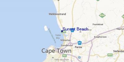 Kort over sunset beach, Cape Town