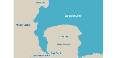 Kort over table bay, Sydafrika