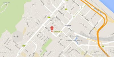 Kort over wale street, Cape Town